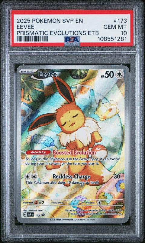 2025 Pokemon Svp En-Sv Black Star Promo #173 Eevee Prismatic Evolutions Etb PSA 10