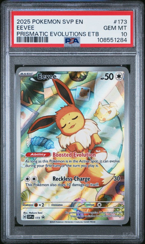 2025 Pokemon Svp En-Sv Black Star Promo #173 Eevee Prismatic Evolutions Etb PSA 10