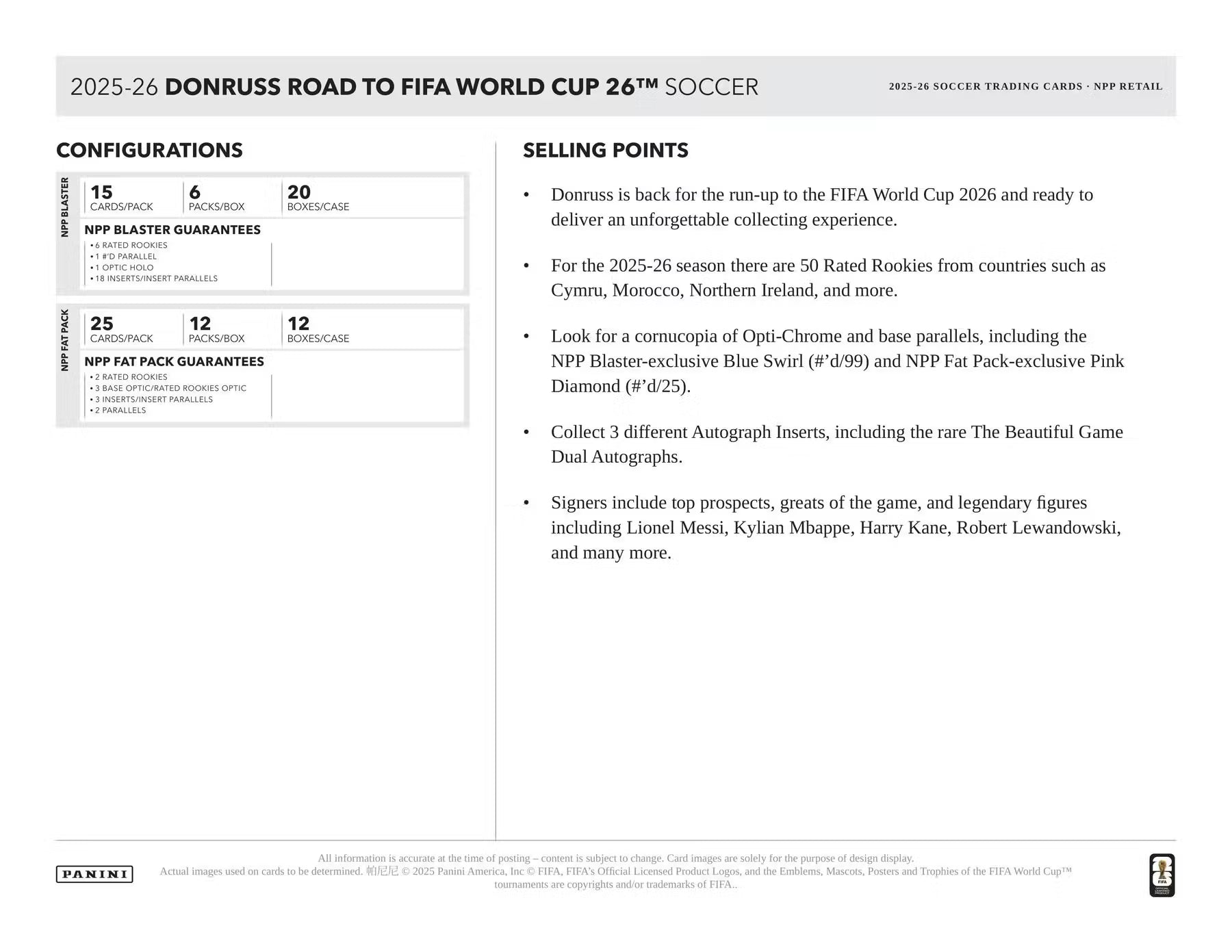 2025-26 Panini Donruss Road to FIFA World Cup Soccer 25 Card Value Pack