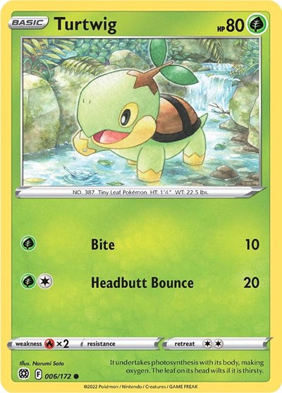 Sword & Shield Brilliant Stars - 006/172 Turtwig Common