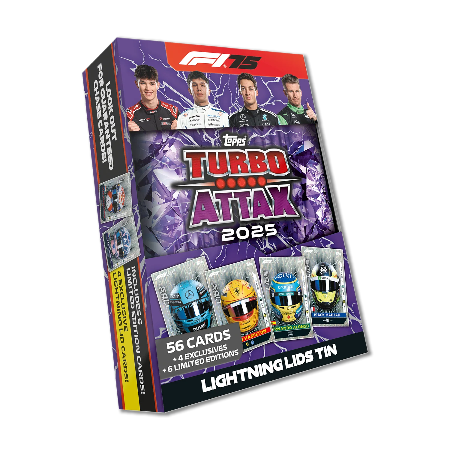 2025 Topps Turbo Attax Formula 1 Lightning Lids Mega Tin