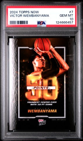2024 Topps Now #7 Victor Wembanyama PSA 10