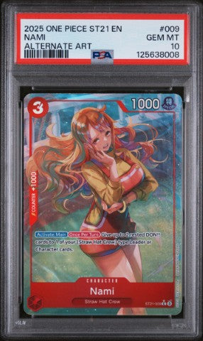 2025 One Piece Starter Deck St21-Ex Gear 5 #009 Nami Alternate Art PSA 10