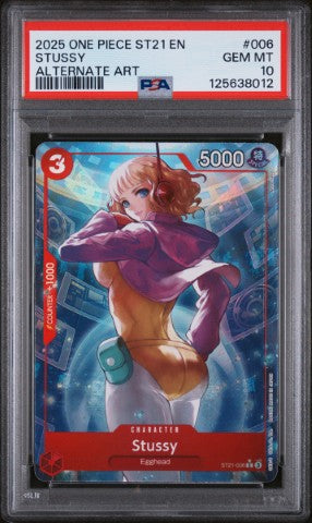 2025 One Piece Starter Deck St21-Ex Gear 5 #006 Stussy Alternate Art PSA 10