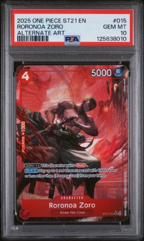 2025 One Piece Starter Deck St21-Ex Gear 5 #015 Roronoa Zoro Alternate Art PSA 10