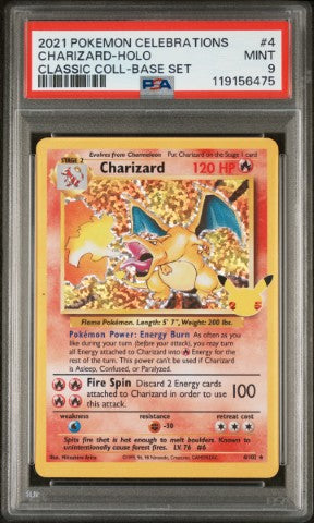 2021 Pokemon Celebrations Classic Collection #4 Charizard-Holo Classic Coll-Base Set PSA 9