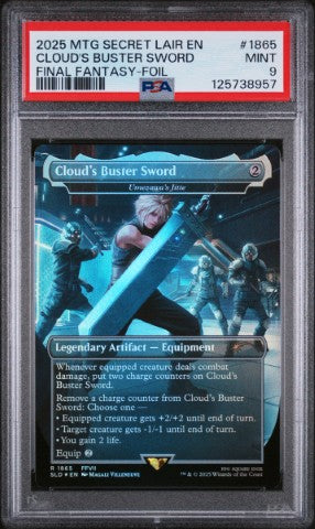 2025 Magic The Gathering Secret Lair Drop #1865 Cloud'S Buster Sword Final Fantasy-Foil PSA 9