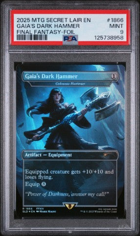 2025 Magic The Gathering Secret Lair Drop #1866 Gaia'S Dark Hammer Final Fantasy-Foil PSA 9