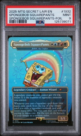 2025 Magic The Gathering Secret Lair Drop #1932 Spongebob Squarepants Spongebob Squarepants-Foil PSA 9