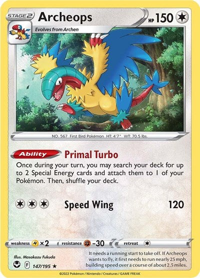 Sword & Shield Silver Tempest - 147/195 Archeops Holo Rare