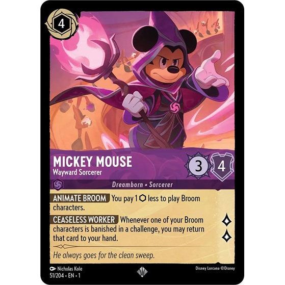 Lorcana - The First Chapter - 051/204 Mickey Mouse - Wayward Sorcerer Super Rare