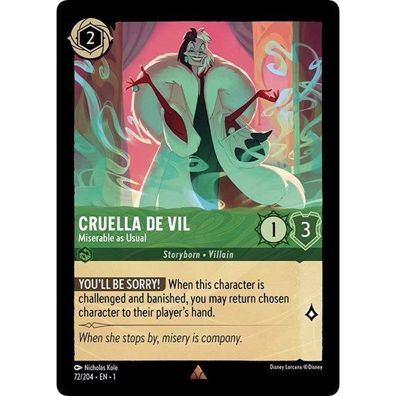 Lorcana - The First Chapter - 072/204 Cruella de Vil - Miserable as Usual Rare