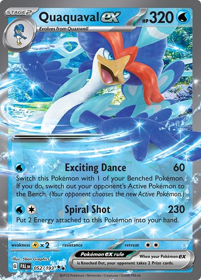 Scarlet & Violet Paldea Evolved - 052/193 Quaquaval ex Double Rare Scarlet & Violet Paldea Evolved - 052/193 Quaquaval ex Double Rare
