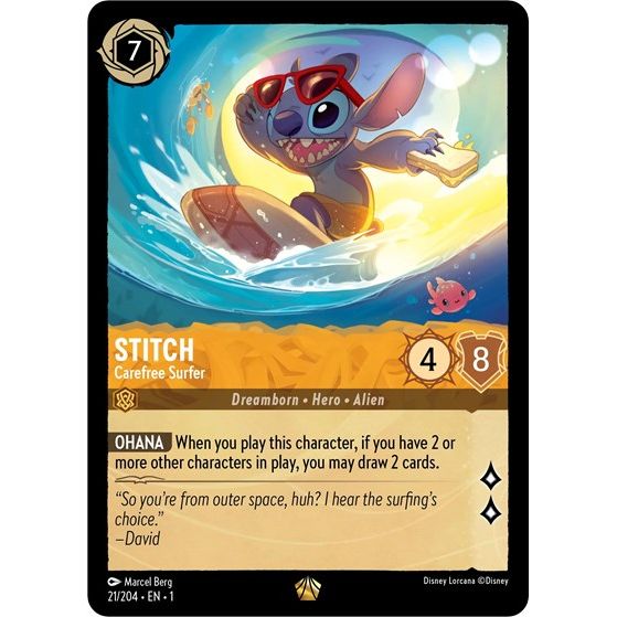 Lorcana - The First Chapter - 021/204 Stitch - Carefree Surfer Legendary