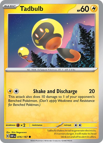 Scarlet & Violet Obsidian Flames - 076/197 Tadbulb 076/197 Common