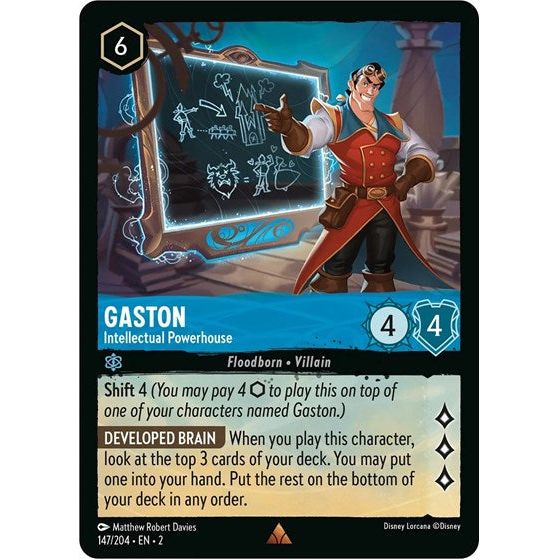 Lorcana - Rise of the Floodborn - 147/204 Gaston - Intellectual Powerh Lorcana - Rise of the Floodborn - 147/204 Gaston - Intellectual Powerh