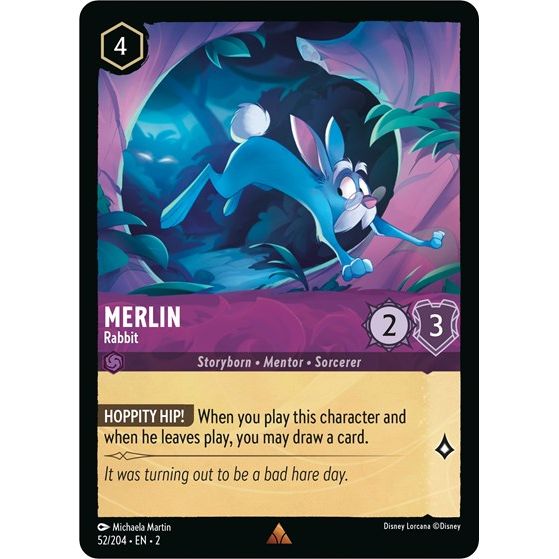 Lorcana - Rise of the Floodborn - 052/204 Merlin - Rabbit Rare Lorcana - Rise of the Floodborn - 052/204 Merlin - Rabbit Rare