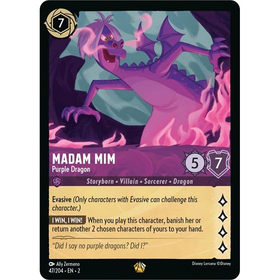 Lorcana - Rise of the Floodborn - 047/204 Madam Mim - Purple Dragon Legendary