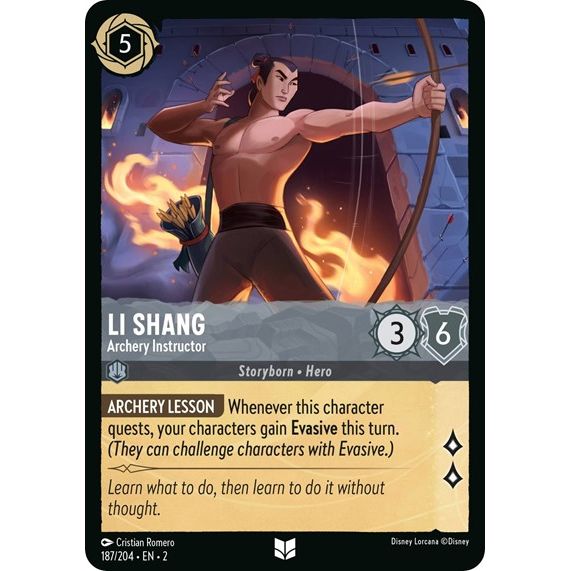 Lorcana - Rise of the Floodborn - 187/204 Li Shang - Archery Instructor Uncommon
