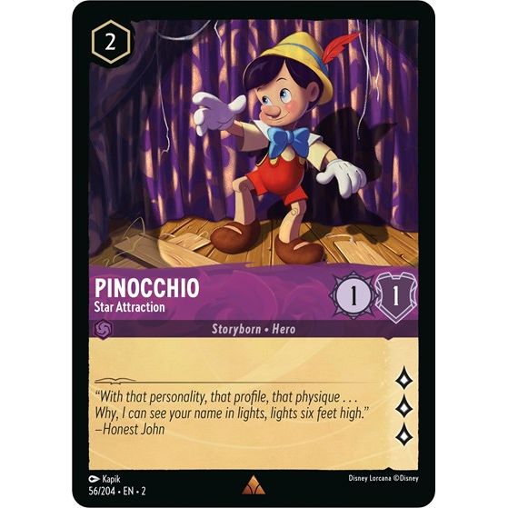Lorcana - Rise of the Floodborn - 056/204 Pinocchio - Star Attraction Rare