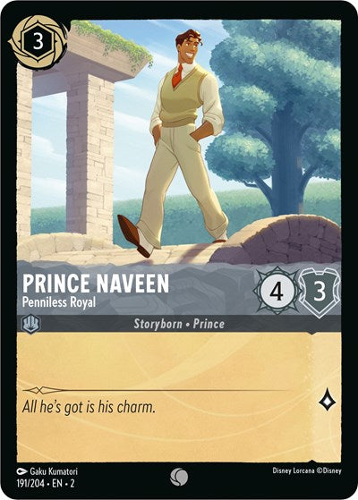 Lorcana - Rise of the Floodborn - 191/204 Prince Naveen - Penniless Royal Common