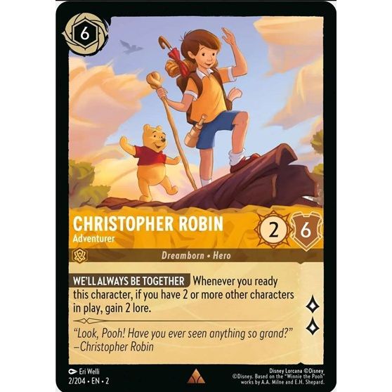 Lorcana - Rise of the Floodborn - 002/204 Christopher Robin - Adventurer Rare