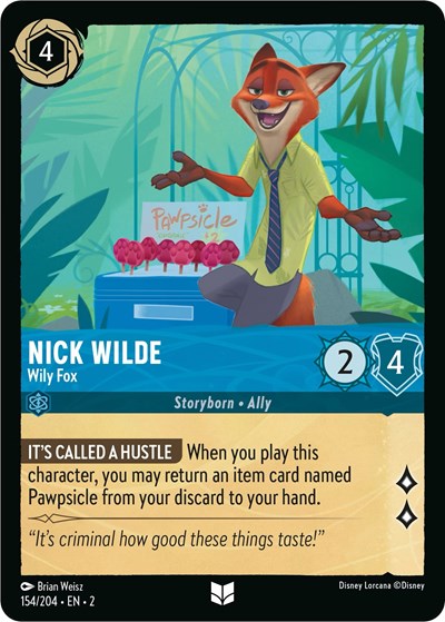 Lorcana - Rise of the Floodborn - 154/204 Nick Wilde - Wily Fox Uncommon