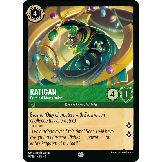Lorcana - Rise of the Floodborn - 091/204 Ratigan - Criminal Mastermind Common