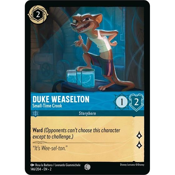 Lorcana - Rise of the Floodborn - 146/204 Duke Weaselton - Small-Time Crook Common