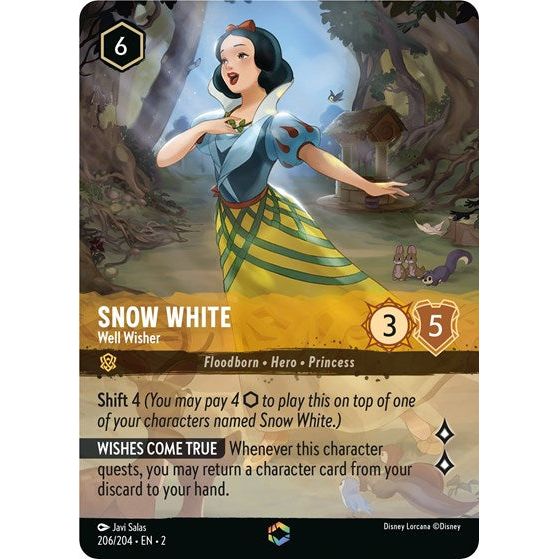 Lorcana - Rise of the Floodborn - 206/204 Snow White - Well Wisher (Enchanted) Enchanted