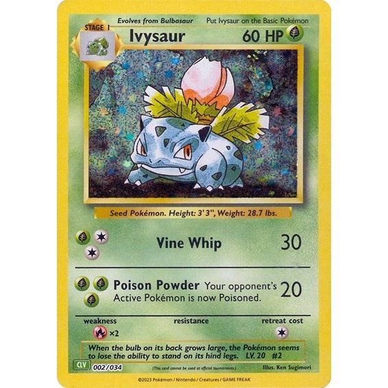 Pokemon Trading Card Game Classic - 002/034 Ivysaur Classic Collection Pokemon Trading Card Game Classic - 002/034 Ivysaur Classic Collection