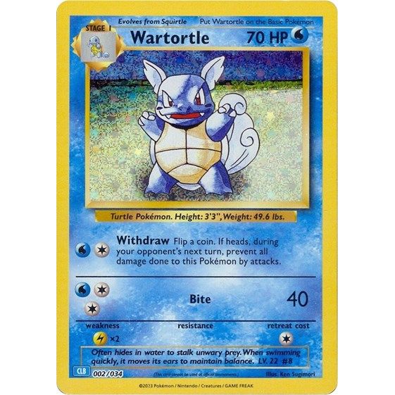 Pokemon Trading Card Game Classic - 002/034 Wartortle Classic Collection Pokemon Trading Card Game Classic - 002/034 Wartortle Classic Collection
