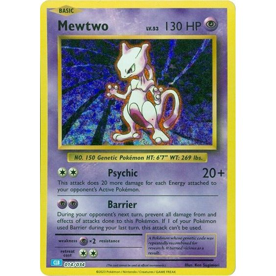 Pokemon Trading Card Game Classic - 014/034 Mewtwo Classic Collection Pokemon Trading Card Game Classic - 014/034 Mewtwo Classic Collection