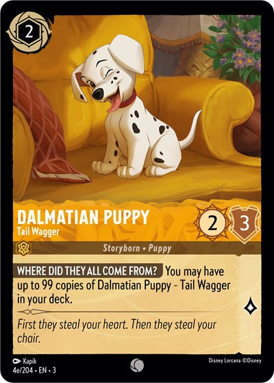 Lorcana - Into The Inklands - 04e/204 Dalmatian Puppy - Tail Wagger (4e/204) Common