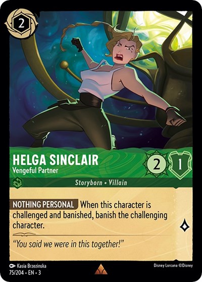 Lorcana - Into The Inklands - 075/204 Helga Sinclair - Vengeful Partner Rare