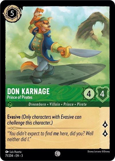 Lorcana - Into The Inklands - 071/204 Don Karnage - Prince of Pirates Common