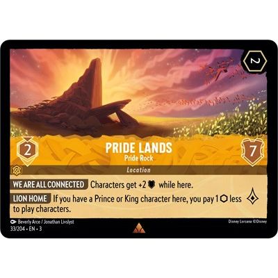 Lorcana - Into The Inklands - 033/204 Pride Lands - Pride Rock Rare Lorcana - Into The Inklands - 033/204 Pride Lands - Pride Rock Rare