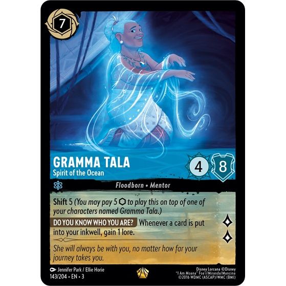 Lorcana - Into The Inklands - 143/204 Gramma Tala - Spirit of the Ocean Legendary