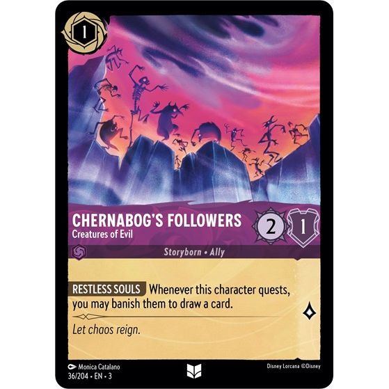 Lorcana - Into The Inklands - 036/204 Chernabog's Followers - Creatures of Evil Uncommon