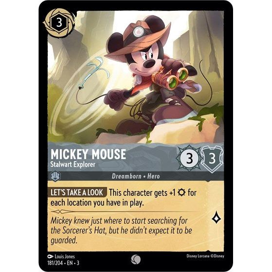 Lorcana - Into The Inklands - 181/204 Mickey Mouse - Stalwart Explorer Common