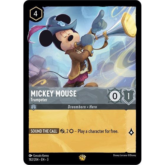Lorcana - Into The Inklands - 182/204 Mickey Mouse - Trumpeter Legendary
