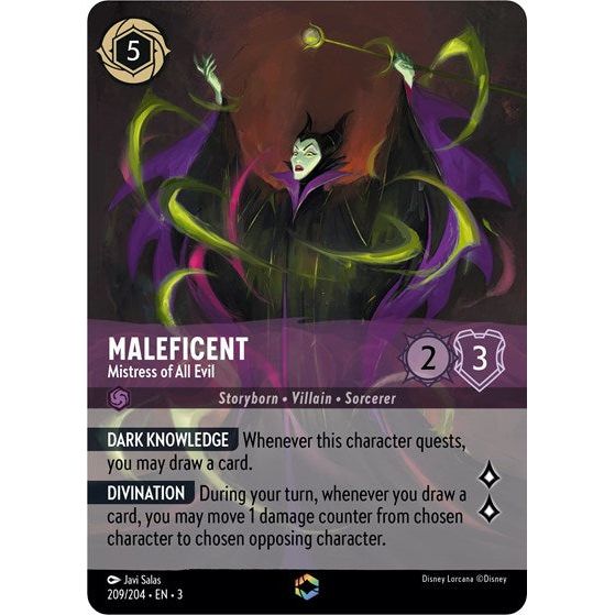 Lorcana - Into The Inklands - 209/204 Maleficent - Mistress of All Evil (Enchanted) Enchanted