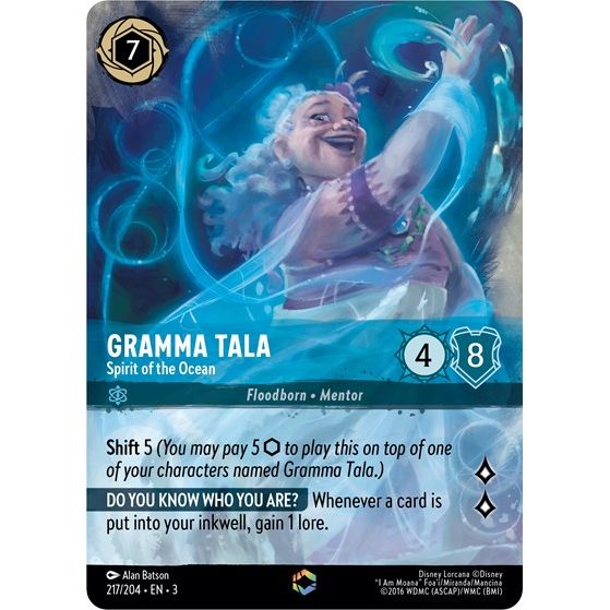 Lorcana - Into The Inklands - 217/204 Gramma Tala - Spirit of the Ocean (Enchanted) Enchanted