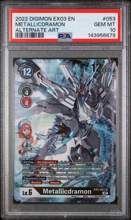 2022 Digimon Ex03-Booster Draconic Roar #053 Metallicdramon Alternate Art PSA 10