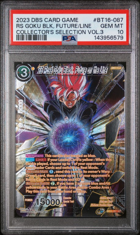 2023 Dragon Ball Super Card Game Collector'S Selection Vol.3 #BT16-087 Rs Goku Blk, Future/Line Collector'S Selection Vol.3 PSA 10