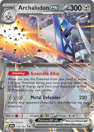 Scarlet & Violet Surging Sparks - 130/191 Archaludon ex Double Rare