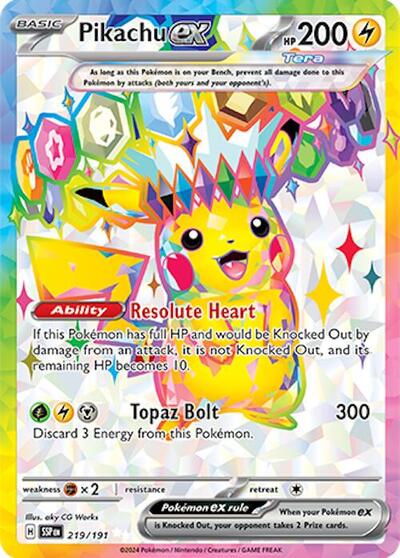 rare shiny pikachu card Scarlet & Violet Surging Sparks