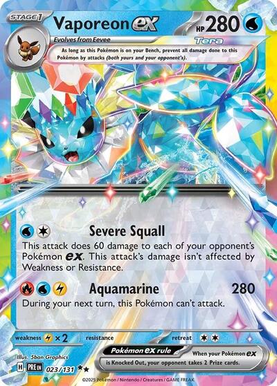 Scarlet & Violet Prismatic Evolutions - 023/131 Vaporeon ex Double