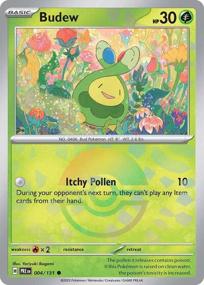 Scarlet & Violet Prismatic Evolutions - 004/131 Budew (Poke Ball Pattern) Common