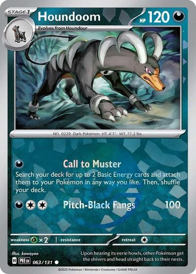 Scarlet & Violet Prismatic Evolutions - 063/131 Houndoom (Poke Ball Pattern) Common